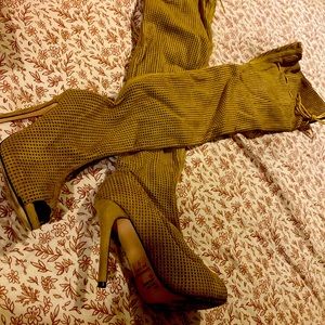 Nude knee-high boots 6.5